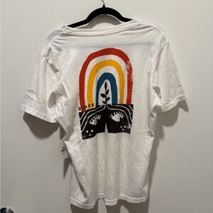 Roark Off White Short Sleeve Tee with Rainbow Design
